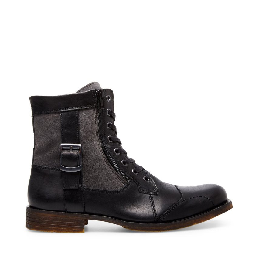 Botines Steve Madden Sidetrack Cuero Hombre Negras | ES YPE84S